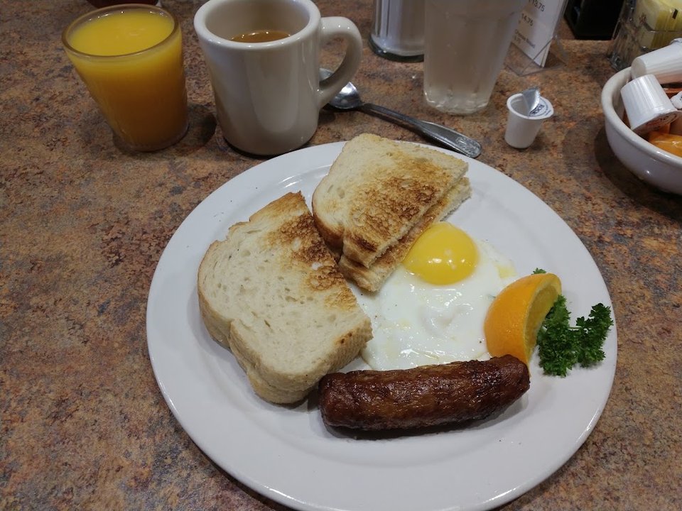Egg and Sausage with Toast