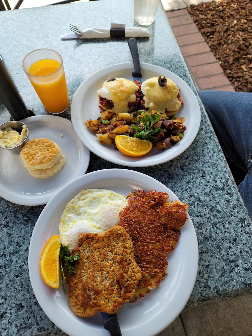 Chicken Fried Steak and Eggs Benedict