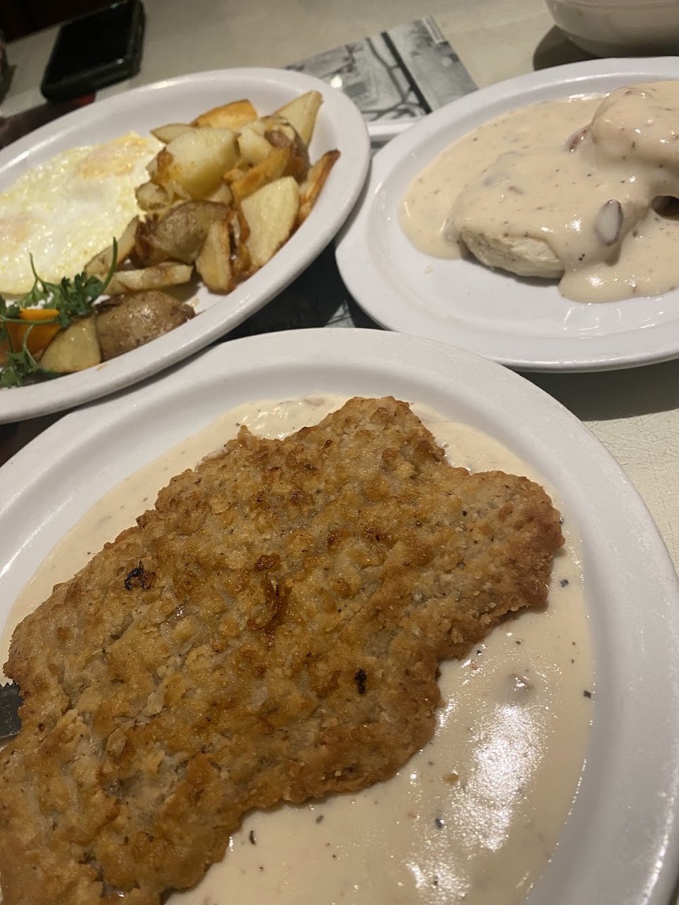 Chicken Fried Steak Country Gravy Two Eggs